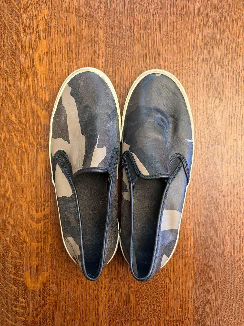 COACH A9313 Chrissy Camo Print Leather Slip-On Sneakers